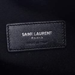 Saint Laurent Black Gun Pop Printed Leather Zip Pouch