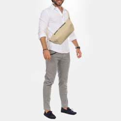 Saint Laurent Beige Woven Raffia Le Tuc Logo Embroidered Shoulder Bag