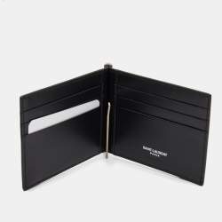 Saint Laurent Black Leather Bifold  Money Clip Wallet