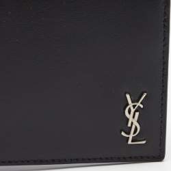 Saint Laurent Black Leather Bifold  Money Clip Wallet
