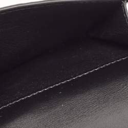 Saint Laurent Black Croc Embossed Leather Trifold Card Case