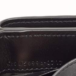 Saint Laurent Black Croc Embossed Leather Trifold Card Case