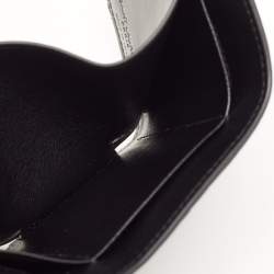 Saint Laurent Black Croc Embossed Leather Trifold Card Case