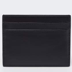 Saint Laurent Black Leather Monogram Card Holder