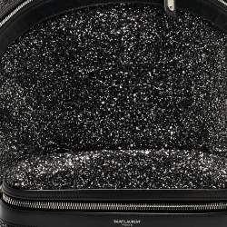 Saint Laurent Black/Silver Glitter City Backpack