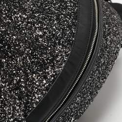 Saint Laurent Black/Silver Glitter City Backpack