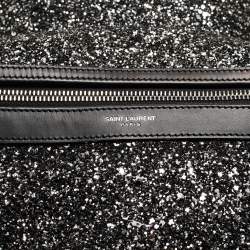 Saint Laurent Black/Silver Glitter City Backpack