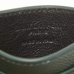 Saint Laurent Dark Green Leather Logo Card Holder