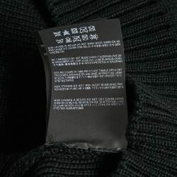 Pre Owned Saint Laurent Paris Black Studded Leather Trim Rib Knit Sweater XXL