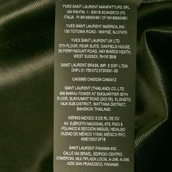 Saint Laurent Black Wool Button Front Bomber Jacket XL