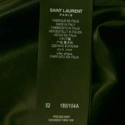 Saint Laurent Black Wool Button Front Bomber Jacket XL
