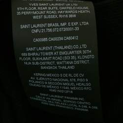 Pre Owned جاكيت سان لوران باريس قطيفة قطن بسحاب أسود مقاس كبير (لارج)