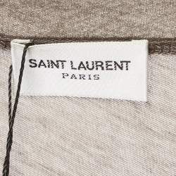 مملوكة مسبقًا تي شيرت سان لوران باريس جيرسي رمادي شفاف مقاس متوسط - ميديم