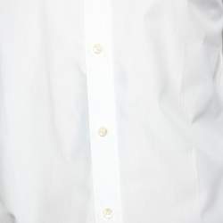 Pre Owned Saint Laurent White Cotton Button Front Long Sleeve Shirt S