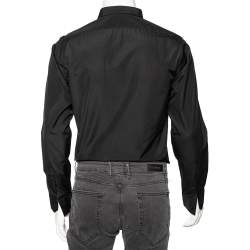 Pre Owned Saint Laurent Paris Black Cotton Button Front Long Sleeve Shirt M