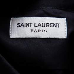 Pre Owned Saint Laurent Paris Black Cotton Button Front Long Sleeve Shirt M