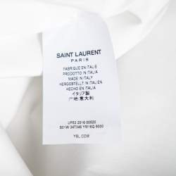 مملوكة مسبقًا Saint Laurent White Cotton Button Front Long Sleeve Shirt S