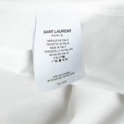 Pre Owned Saint Laurent White Cotton Button Front Long Sleeve Shirt S
