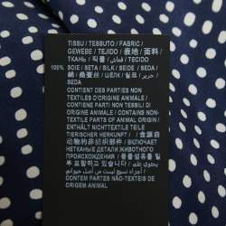 Saint Laurent Navy Blue Polka Dot Patterned Silk Shirt M