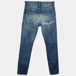 Saint Laurent Blue Washed Denim Skinny Fit Jeans S/Waist 31"