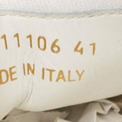 Saint Laurent Cream Canvas Court Classic Lace Up Sneakers Size 41