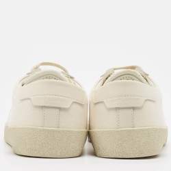 Saint Laurent Cream Canvas Court Classic Lace Up Sneakers Size 41