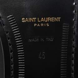 Saint Laurent Black Brushed Leather Le Penny Loafers Size 45