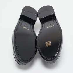 Saint Laurent Black Brushed Leather Le Penny Loafers Size 45