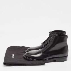 Saint Laurent Black Leather Ankle Length Boots Size 41