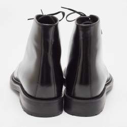 Saint Laurent Black Leather Ankle Length Boots Size 41