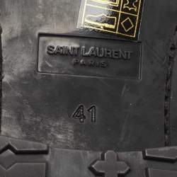 Saint Laurent Black Leather Ankle Length Boots Size 41