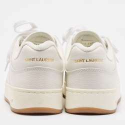 Saint Laurent White Leather SL/61 Lace Up Sneakers Size 40