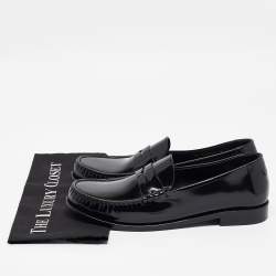 Pre Owned Saint Laurent Black Patent Leather Penny Loafers Size 44