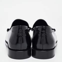 Pre Owned Saint Laurent Black Patent Leather Penny Loafers Size 44