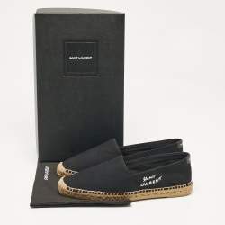 Saint Laurent Black Canvas Slip On Espadrille Size 45