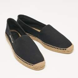 Saint Laurent Black Canvas Slip On Espadrille Size 45