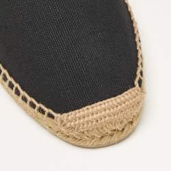 Saint Laurent Black Canvas Slip On Espadrille Size 45