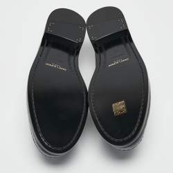 Saint Laurent Black Leather Slip On Loafers Size 44