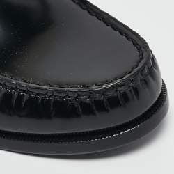 Saint Laurent Black Leather Slip On Loafers Size 44
