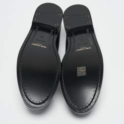 Pre Owned Saint Laurent Black Glossy Leather Penny Loafers Size 44