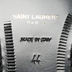 Pre Owned Saint Laurent Black Glossy Leather Penny Loafers Size 44