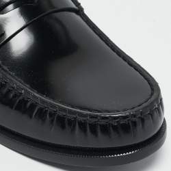 Pre Owned Saint Laurent Black Glossy Leather Penny Loafers Size 44