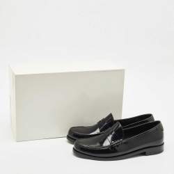 Saint Laurent Black Patent Leather Penny Loafers Size 41.5