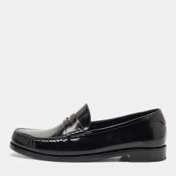 Saint Laurent Black Patent Leather Penny Loafers Size 41.5