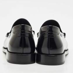 Saint Laurent Black Patent Leather Penny Loafers Size 41.5