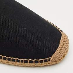 Saint Laurent Black Canvas Logo Embroidered Espadrilles Size 42