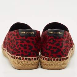 Saint Laurent Black/Red Canvas Slip On Espadrille Size 43