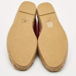 Saint Laurent Black/Red Canvas Slip On Espadrille Size 43