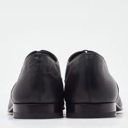 Pre Owned Saint Laurent Black Leather Lace Up Oxford Size 42