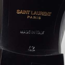 Pre Owned Saint Laurent Black Leather Lace Up Oxford Size 42